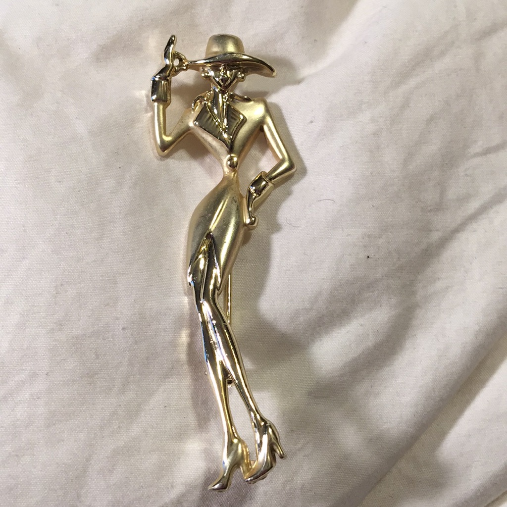 Vintage Ajc Woman Brooch